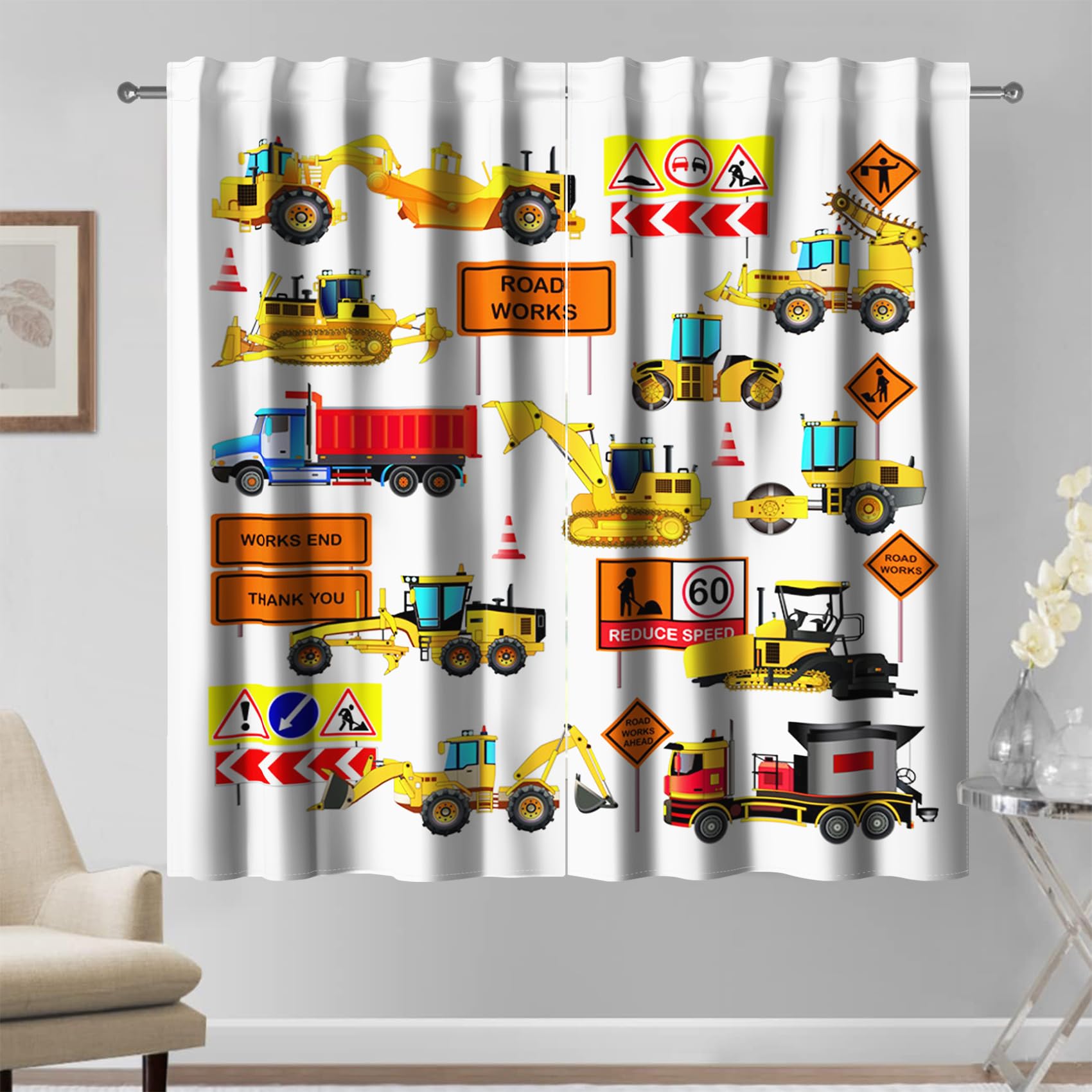 Kzzfqxb 107x160cm Kids Curtains 2 Panels