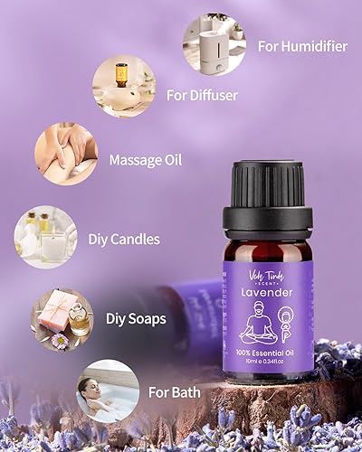 Miniatura 2 de VTS - Juego de aceites esenciales (6 x 0.3 onzas líquidas), lavanda, menta, eucalipto, árbol de té, geranio, romero, aceites de aromaterapia para