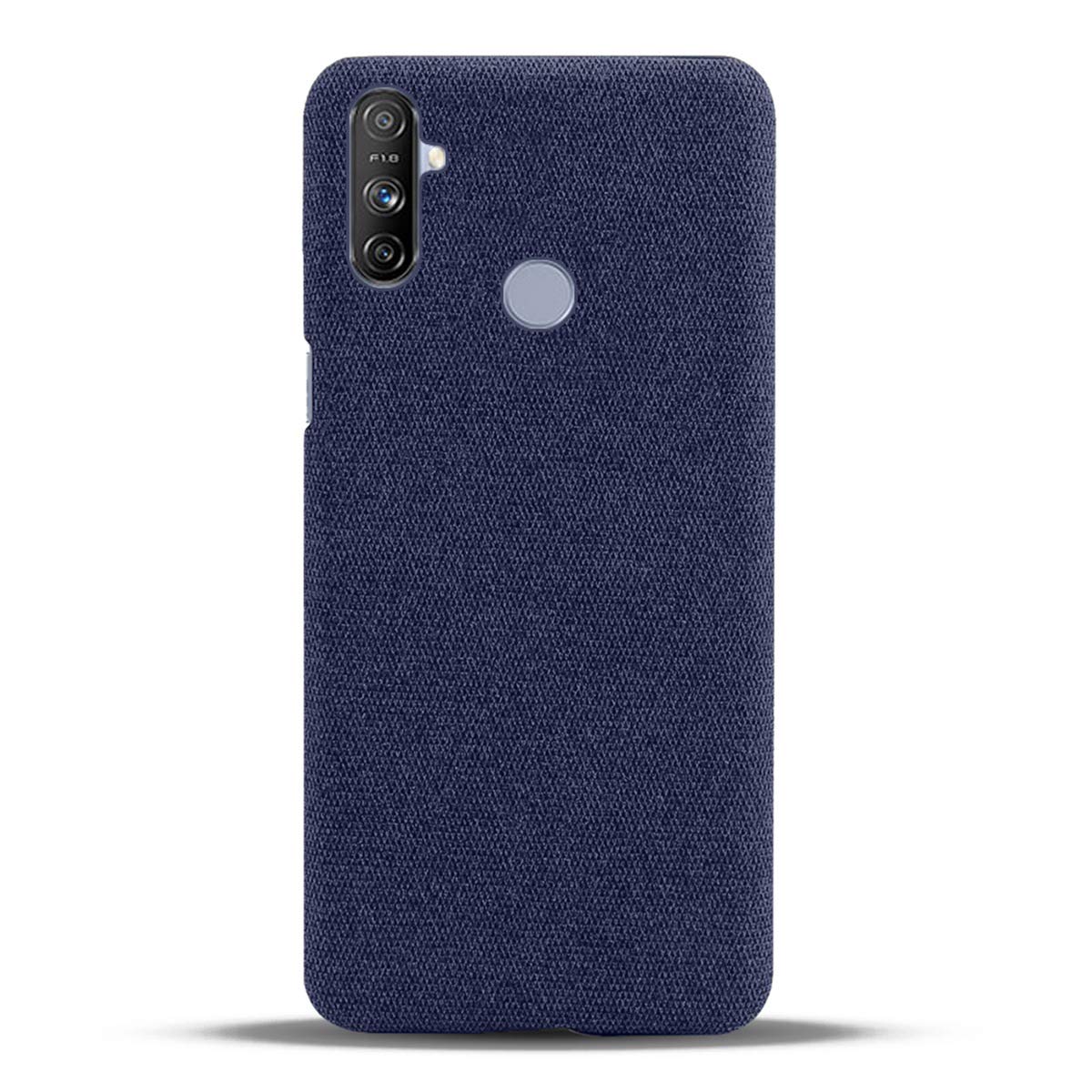Hicaseer Case for Realme Narzo 20A,Fabric PU Hard PC Back Cover，Smartphone Cell Phone Cover in Canvas Shockproof Protection Bumper Cover for Realme Narzo 20A 6.5" - Blue