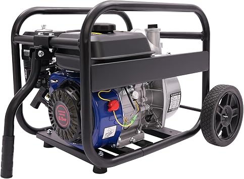 مضخة مياه محرك البنزين 2 بوصة 4 سكتة دماغية 210CC مضخة الري المحمولة مع مقبض وعجلات 6.5HP مضخة نقل المياه القمامة تعمل بالغاز للري الزراعي ، الري في الحديقة