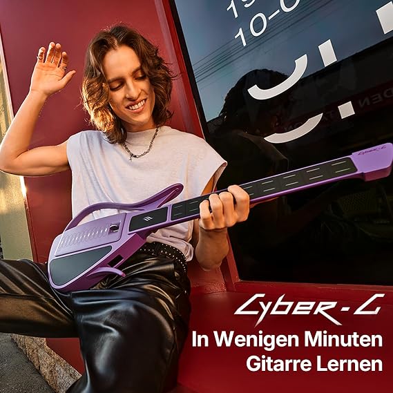 Enya CYBER-G Smart Guitar Innovative Stringless - Portable Travel Guitar & Silent Electric Guitar With LED Buttons Drum & Bass Hundreds Of Instrument Sounds Built-in Speaker For Quick Learning