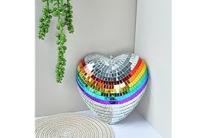 Heart Shaped Mirror Disco Ball: Illuminate Your Festivities with Rainbow Reflections