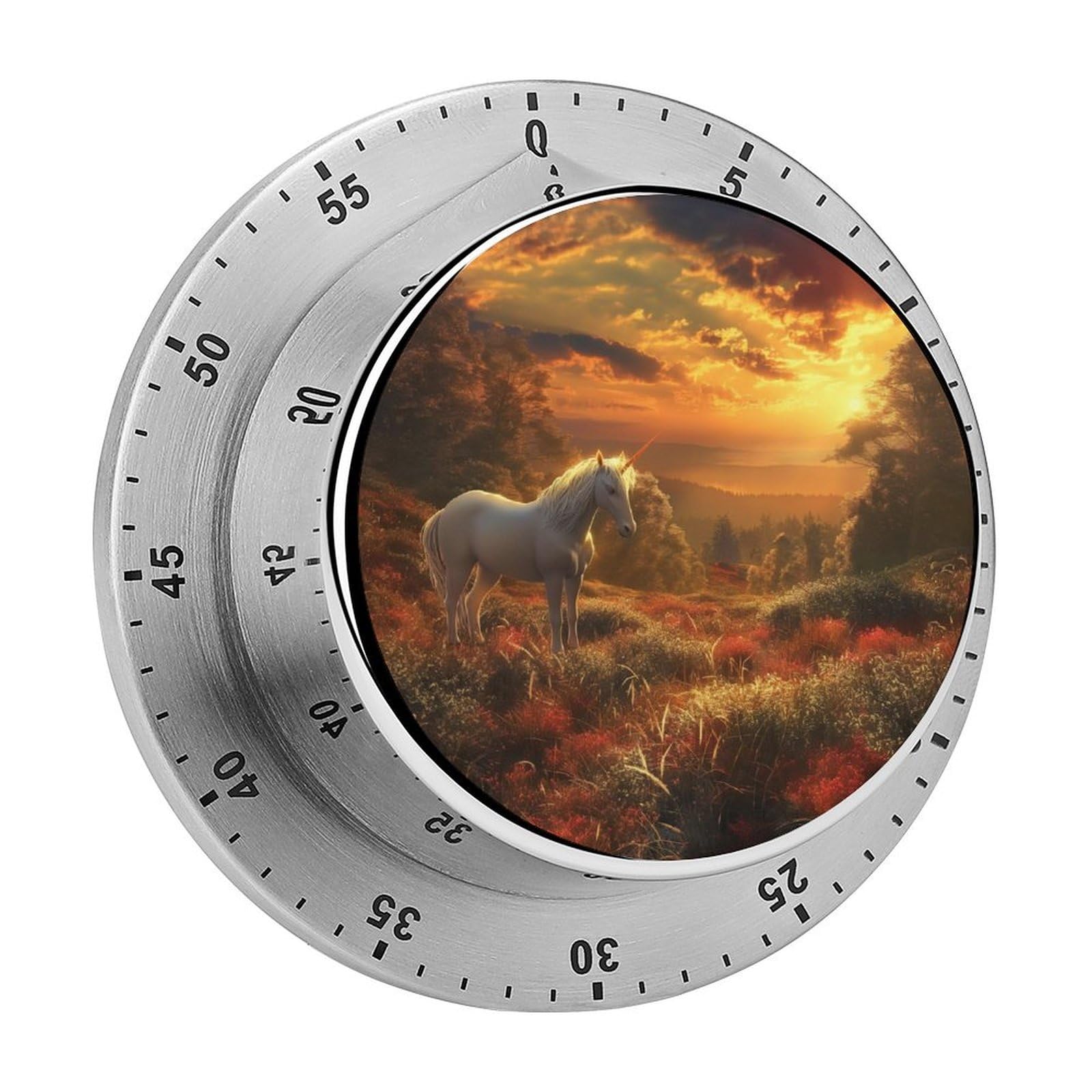 Unicorn Sunset Kitchen Timer Magnetic Countdown Countup Timer for Cooking Baking 8x8cm