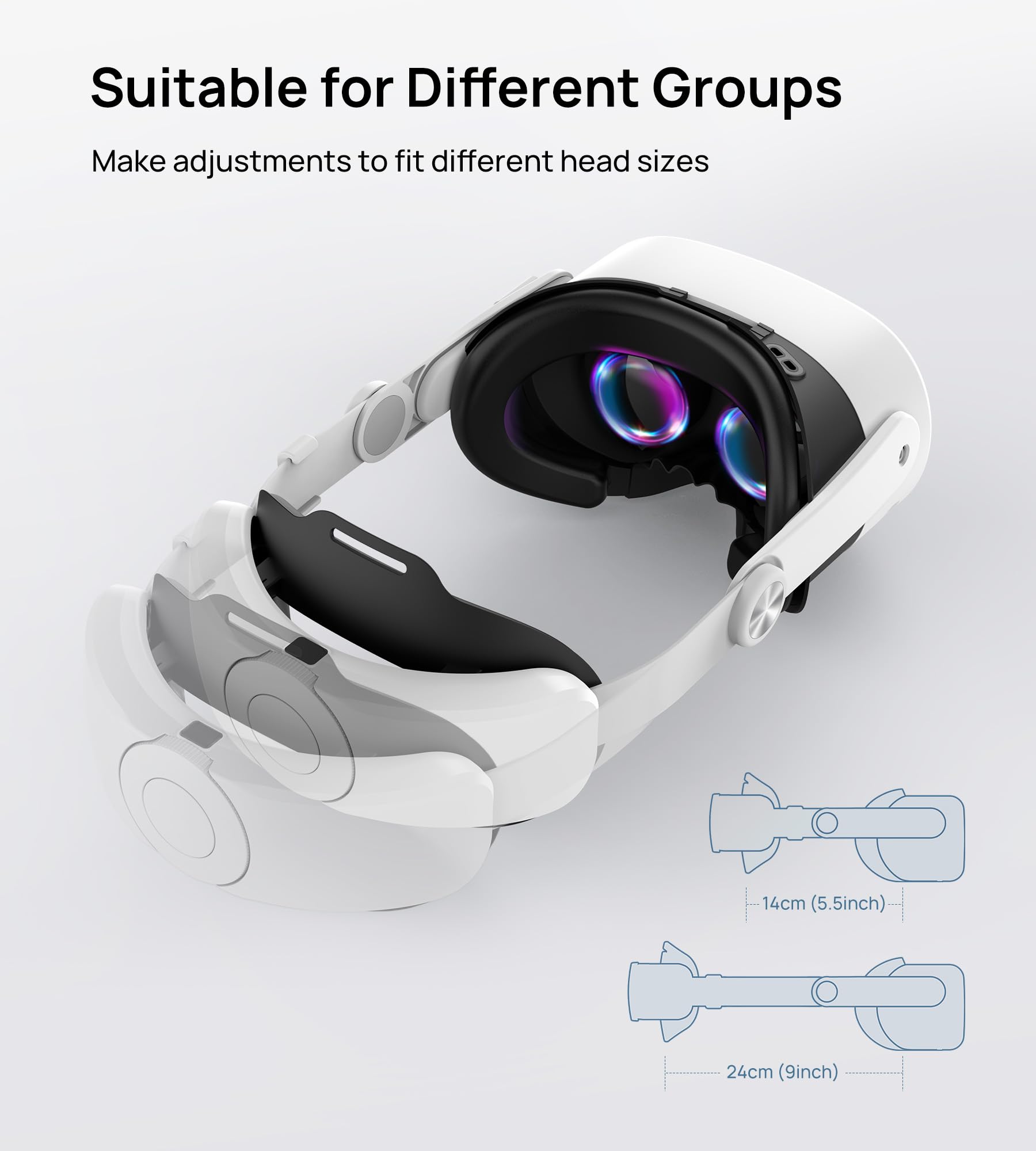 TRANSNOVO 10000mAh Battery Head Strap for Meta Quest 3S/Quest 3/Quest 2 Accessories, Elite Strap with One-Button Retractable Adjustment and Digital Display, Enhanced Comfort & Extends Playtime by 2-4h — view 6