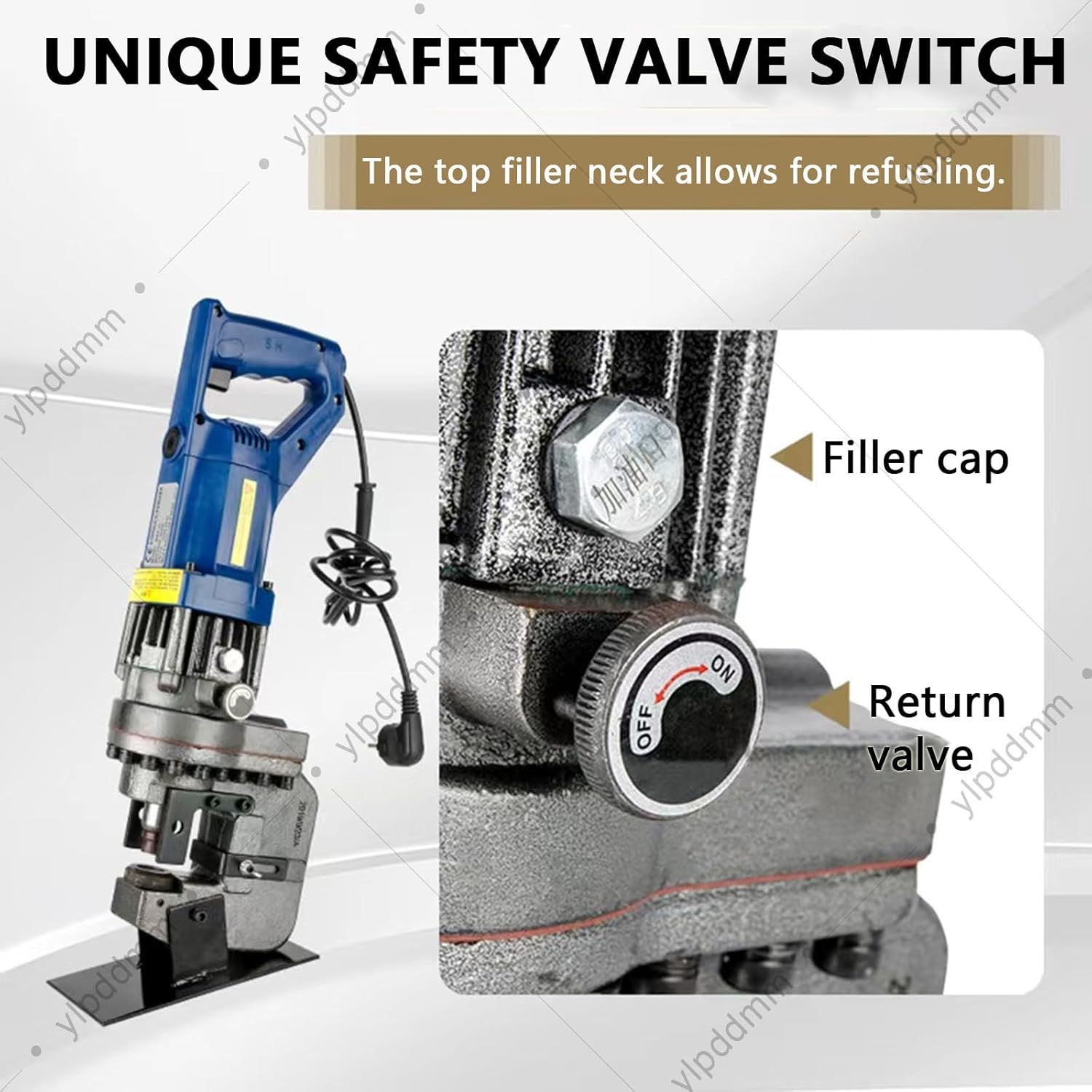 1800W Hydraulic Hole Punch Electric Hydraulic Hole Punching Tool Hole Digger,with Dies Φ1/4" 3/8" 1/2" 11/16" 4/5" for Steel Plate Iron Plate Aluminum Plate ChannelSteel