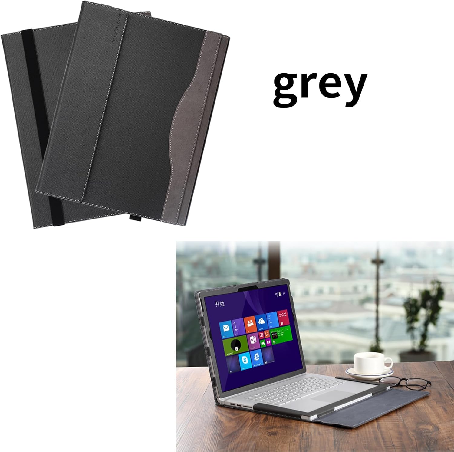 Case for Microsoft Surface Book 3 2 1 13.5 inch Laptop Detachable PC Cover Notebook Sleeve Computer Bag with Stylus Holder (Grey, 13.5)