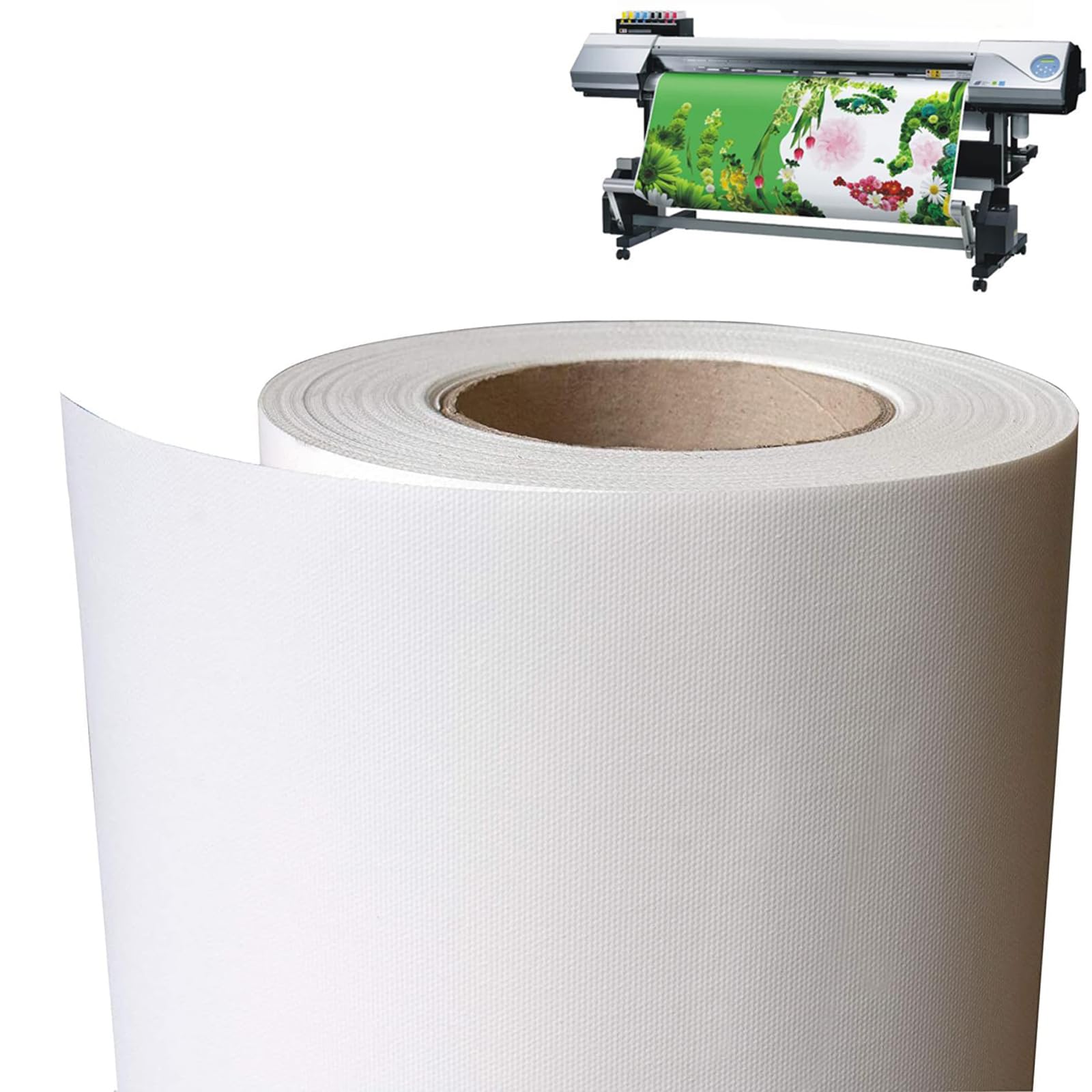 tonchean 24 inch Polyester Artist Canvas Roll - 240GSM Waterproof Canvas Paper for Inkjet Printing, Oil Painting & Photography (98.4ft Long, 23.6in Wide) - Matte Finish, Durable & High-Resolution