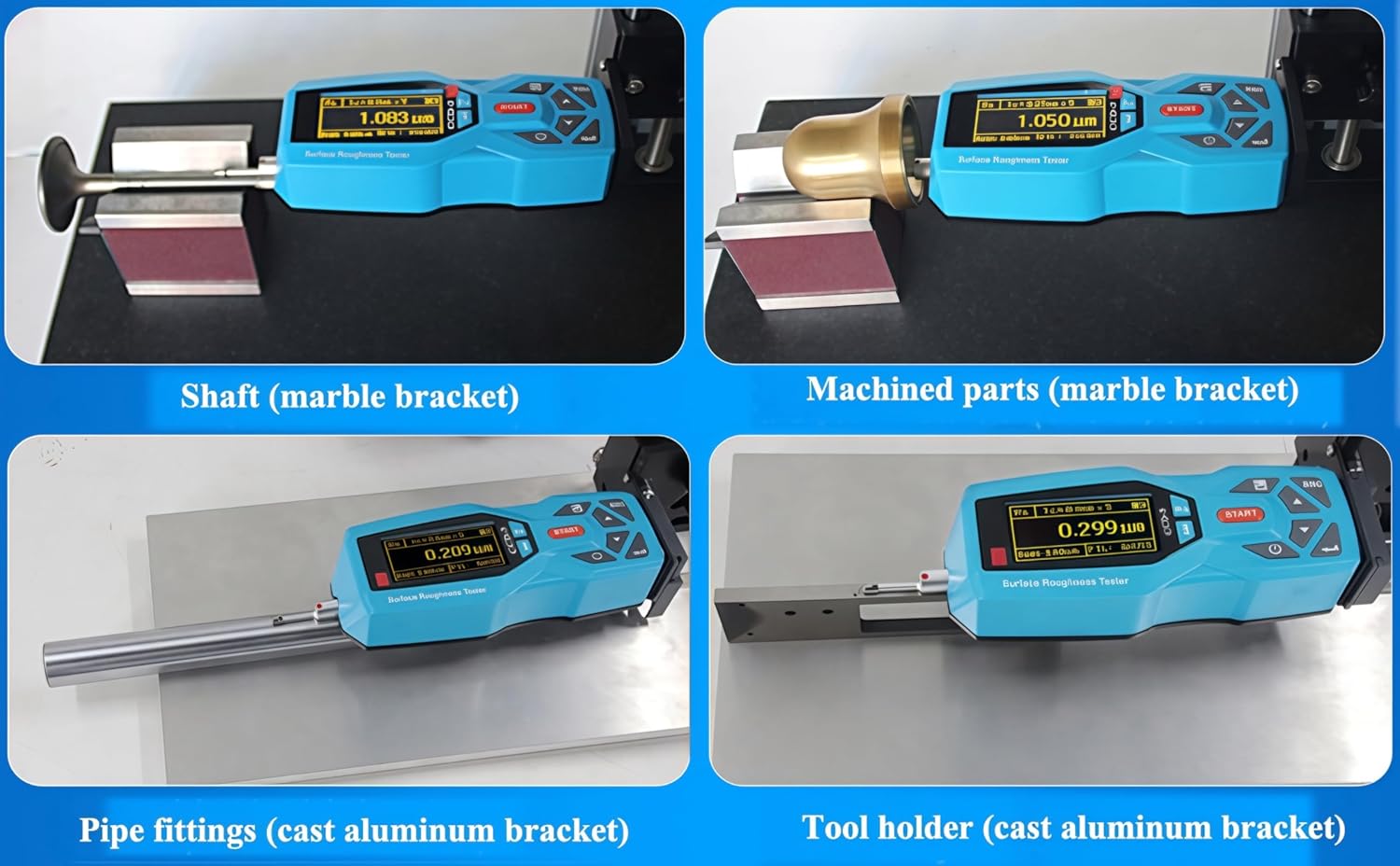 Surface Roughness Tester 20 Parameters Surface Roughness Meter Portable Surface Profilometer Profile Gauge Instruments Surftest with Range Ra Rz Real-time Clock Settings and Display