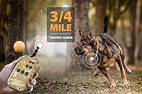 Vista 3 de PATPET Collar de choque para perro con control remoto de 3/4 millas de alcance, incluye collar E recargable impermeable, collar de choque