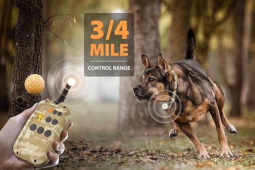 Miniatura 10 de PATPET Collar de choque para perro con control remoto (34 millas), collar de entrenamiento para perros incluye collar E recargable e impermeable