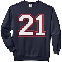 Red Number 21 Sports Player Jersey Fun Game Winner #21 Lucky Comfort Colors Adult Sweatshirt