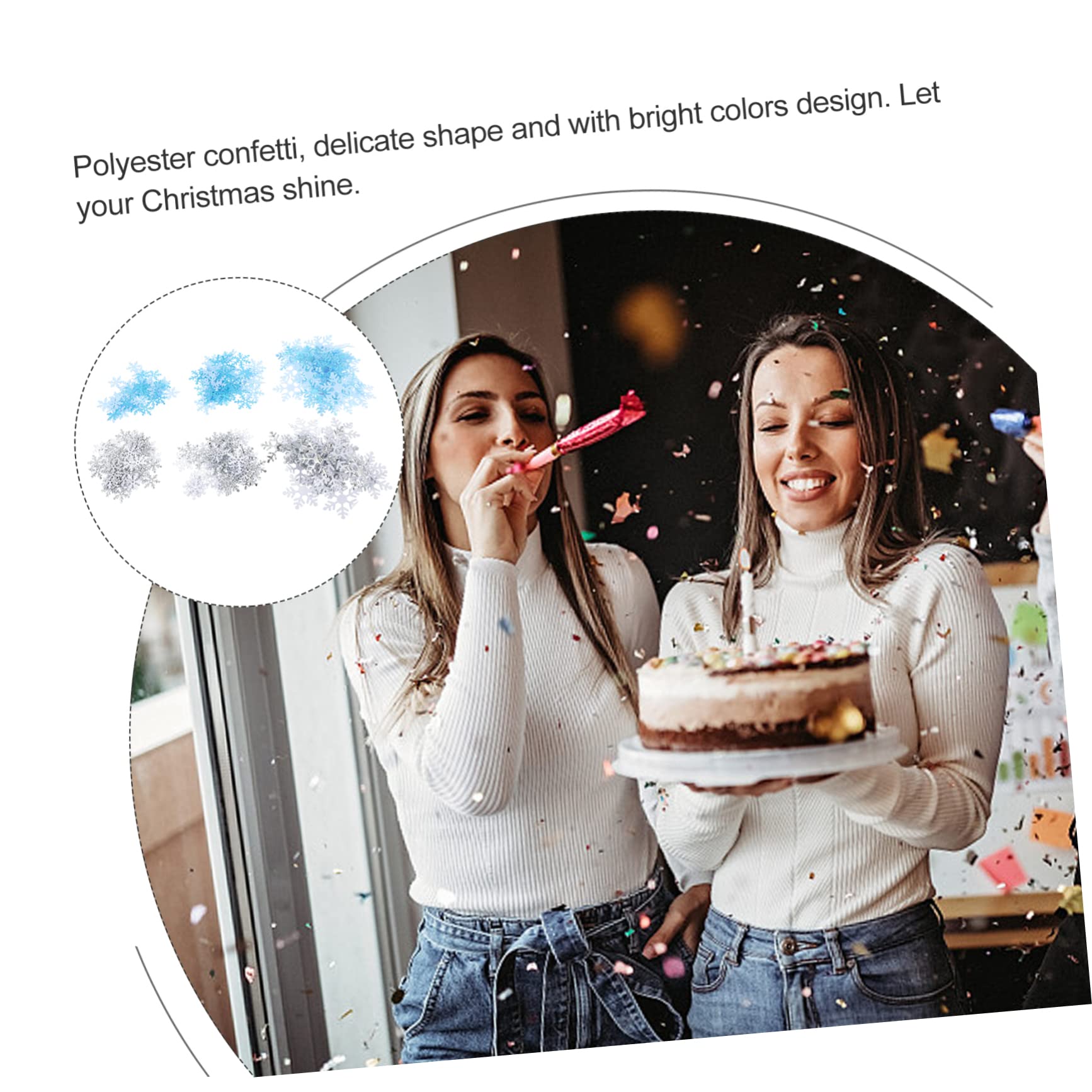 COLLBATH 2 Piezas Decoración De De Nieve Falso Navidad Espolvorear Brillo Confeti Decorativo Fiesta Rocía Confeti Mesa De Vacaciones Decoraciones De Fiesta De Navidad Poliéster