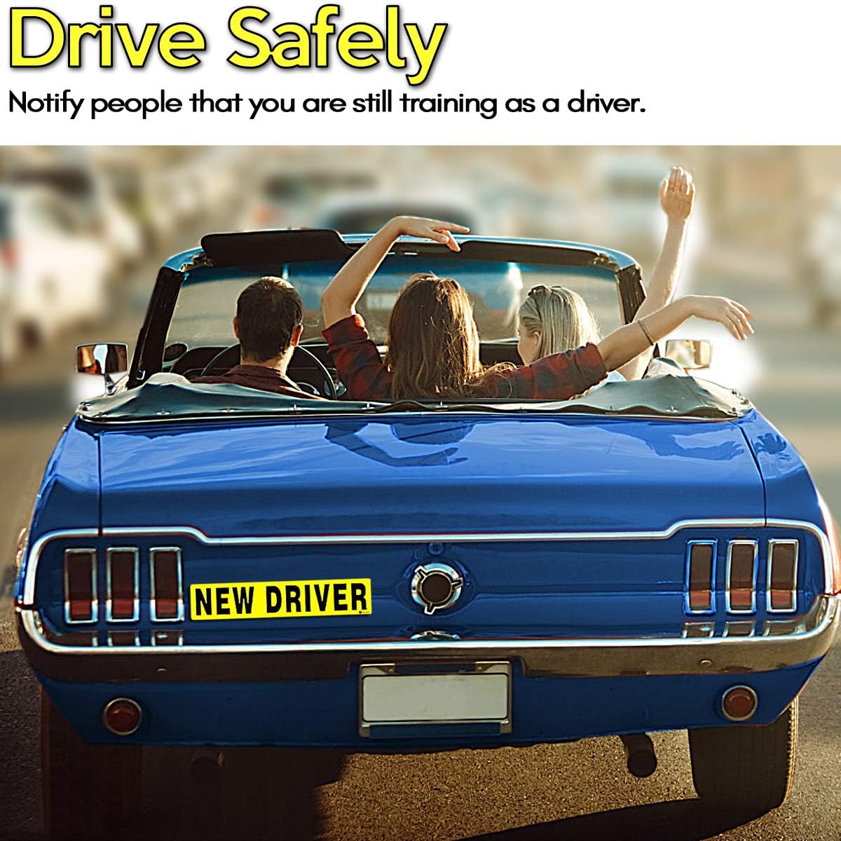 Zone Tech "New Driver Vehicle Bumper Magnet 3-Set Premium Quality Reflective New Driver Bumper Safety Sign Magnet One for Each Side and The Rear
