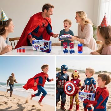 Spider Shooting Toys Set 2PCS Web Shooters Halloween Party Favors Decorations for Kids for 3-12 Year Old Boys Shooting Target Toys Shooter Cosplay Christmas Birthday Party for Boys Girls
