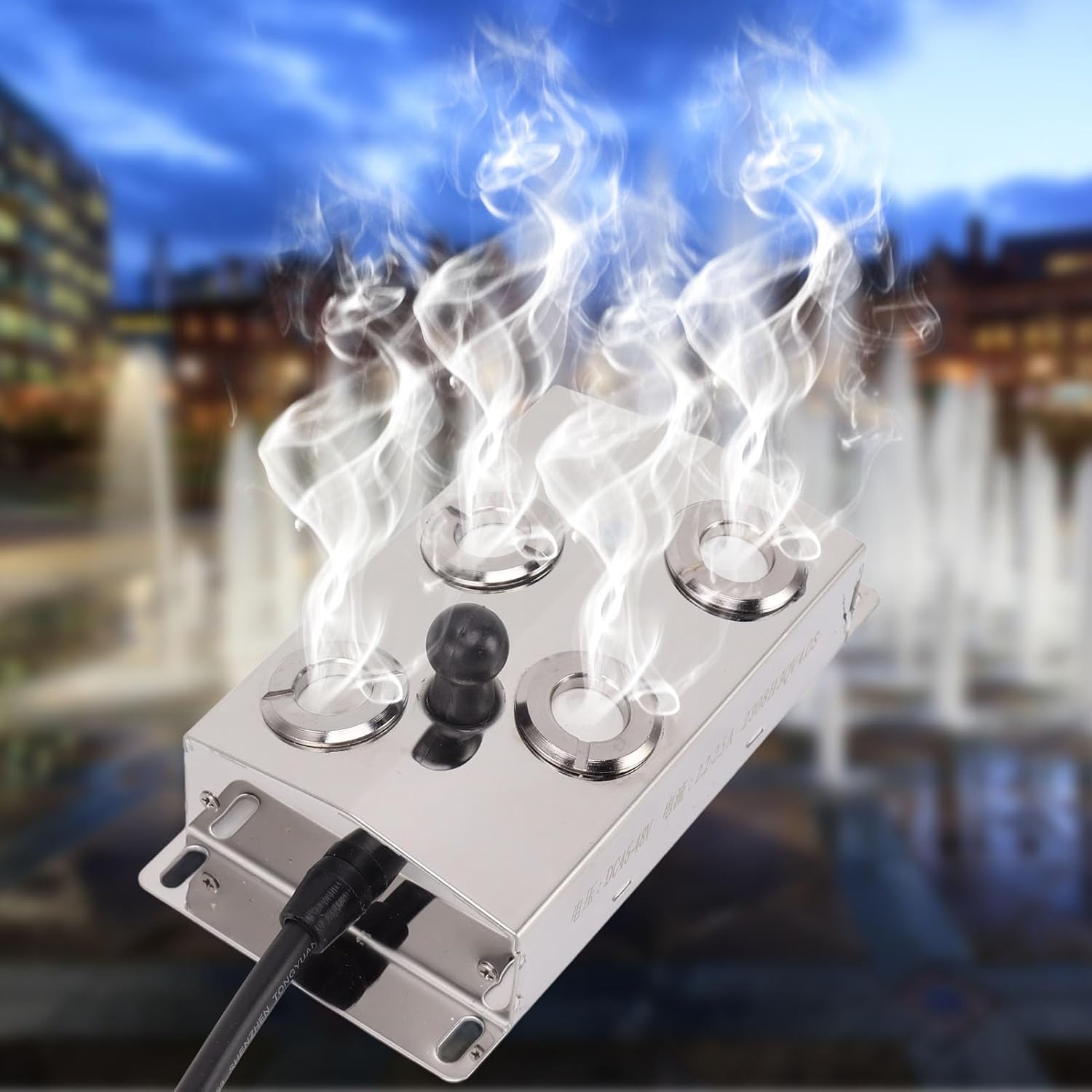 HURRISE 4 Ultrasonic Fog Machine, 150W Mist Maker Fogger for Pool (US Plug 110V)