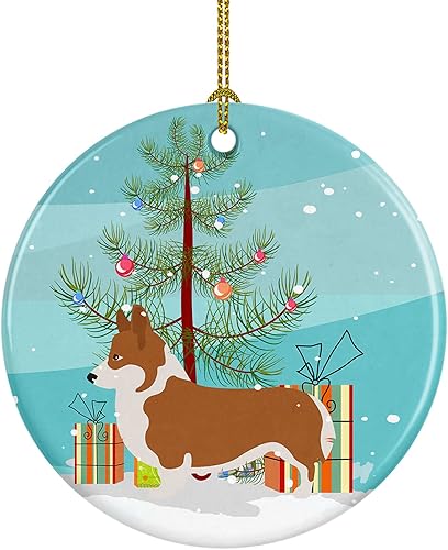 Miniatura 33 de Caroline's Treasures Adorno de cerámica con cola de perro pastor inglés antiguo para colgar en el árbol de Navidad, para el hogar, Navidad, fiestas