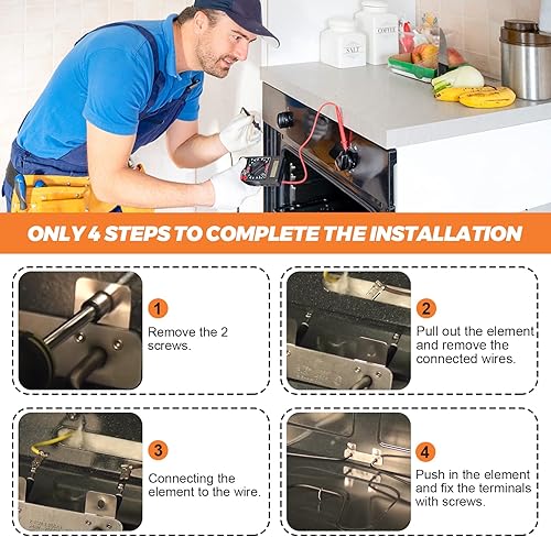 Miniatura 5 de Beaquicy WB44X5082 Elemento de horno para horno - Reemplazo para horno Kenmore Hot-point G-E - Reemplaza 3358, AP2031084, PS249466, EAP249466,