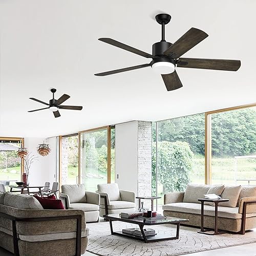Miniatura 2 de Obabala Ceiling Fans with Lights and Remote, Outdoor Black Fan with Lights for Patio Farmhouse Bedroom52 Inch