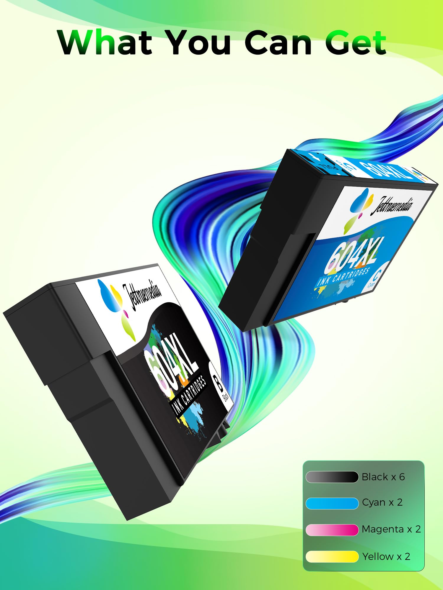 Jettruemedia Compatibili per 604XL Cartucce d'inchiostro per Expression Home XP-2200 XP-2205 XP-3200 XP-3205 XP-4200 XP-4205 Workforce WF-2910DWF WF-2930 WF-2935 WF-2950 (Confezione da 12)