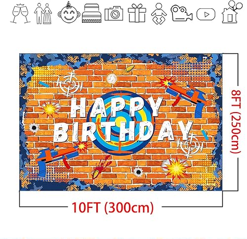 Miniatura 7 de Mocsicka Fondo de la guerra de dardos con temática de dardos para decoración de fiesta de cumpleaños, fondo de fotos, decoración de mesa de