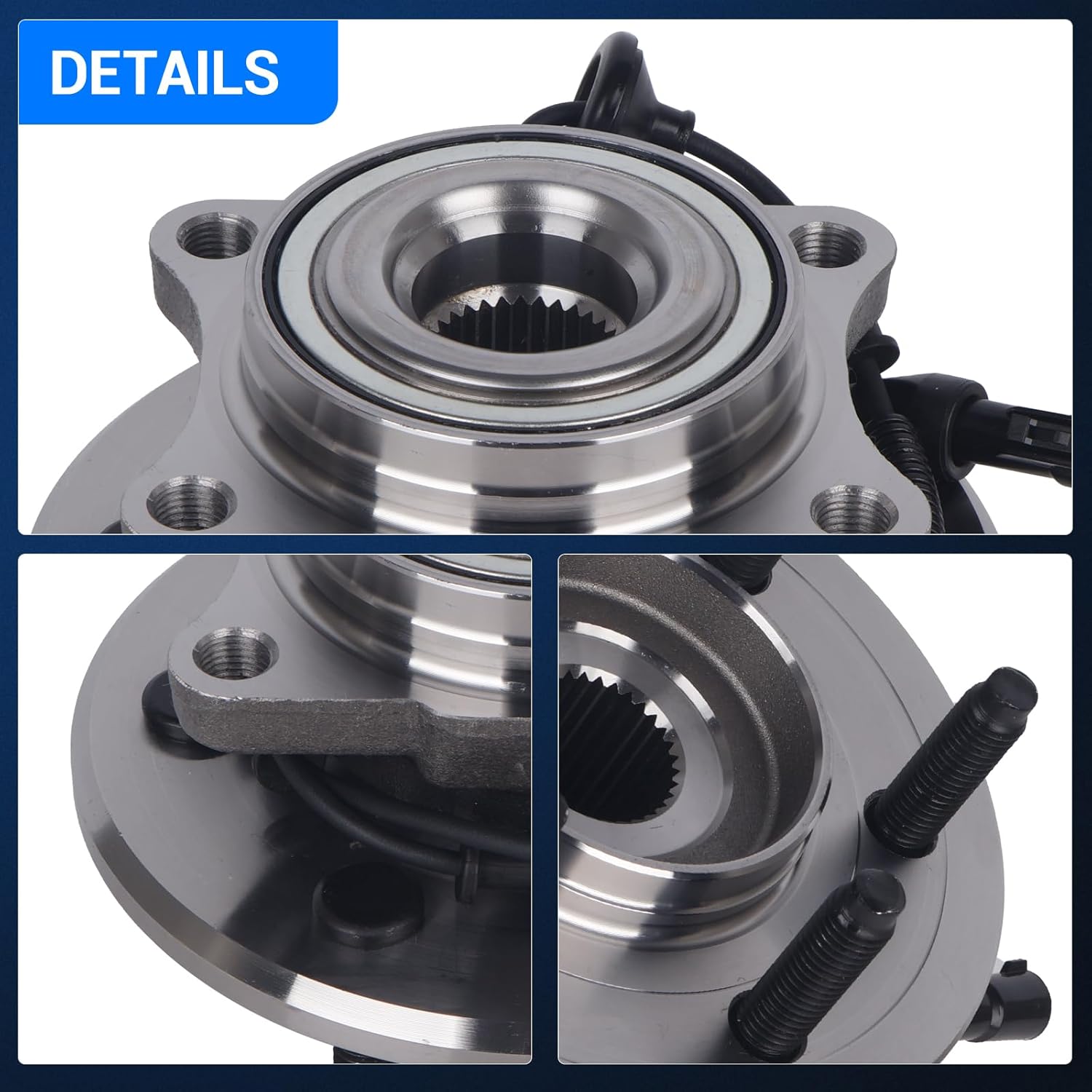 Autoround 541001 Rear Wheel Bearing and Hub Assembly Compatible with 2003-2006 Ford Expedition & Lincoln Navigator, 6 Lug w/ABS