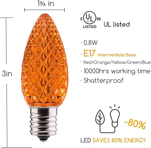 Miniatura 3 de Brightown - Paquete con 25 Bombilla led C9 de repuesto para guirnalda de luces de Navidad