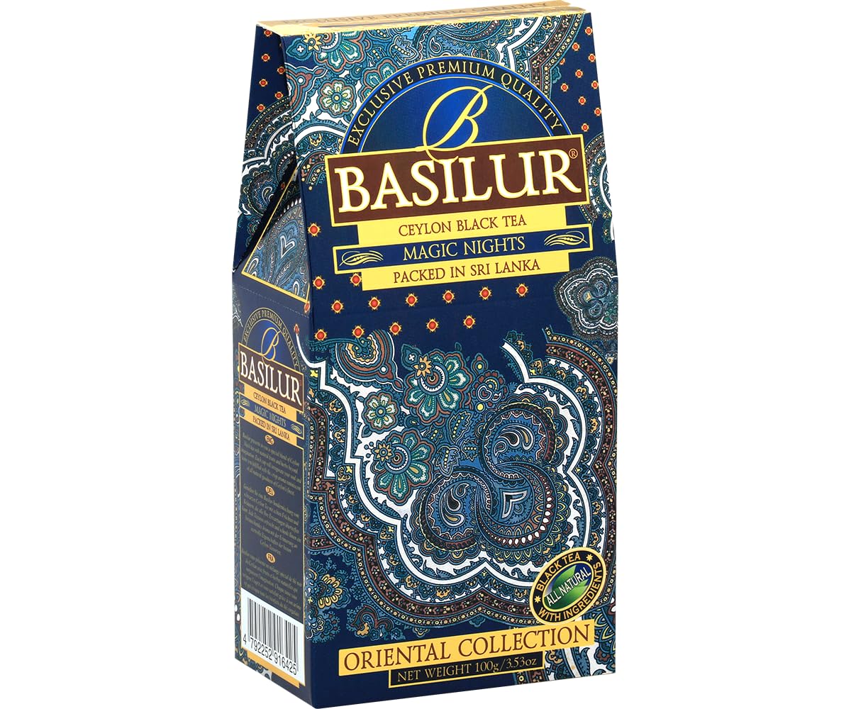 Basilur Black Leaf Tea with cranberry and cornflower "Magic Nights" Oriental Collection 100g