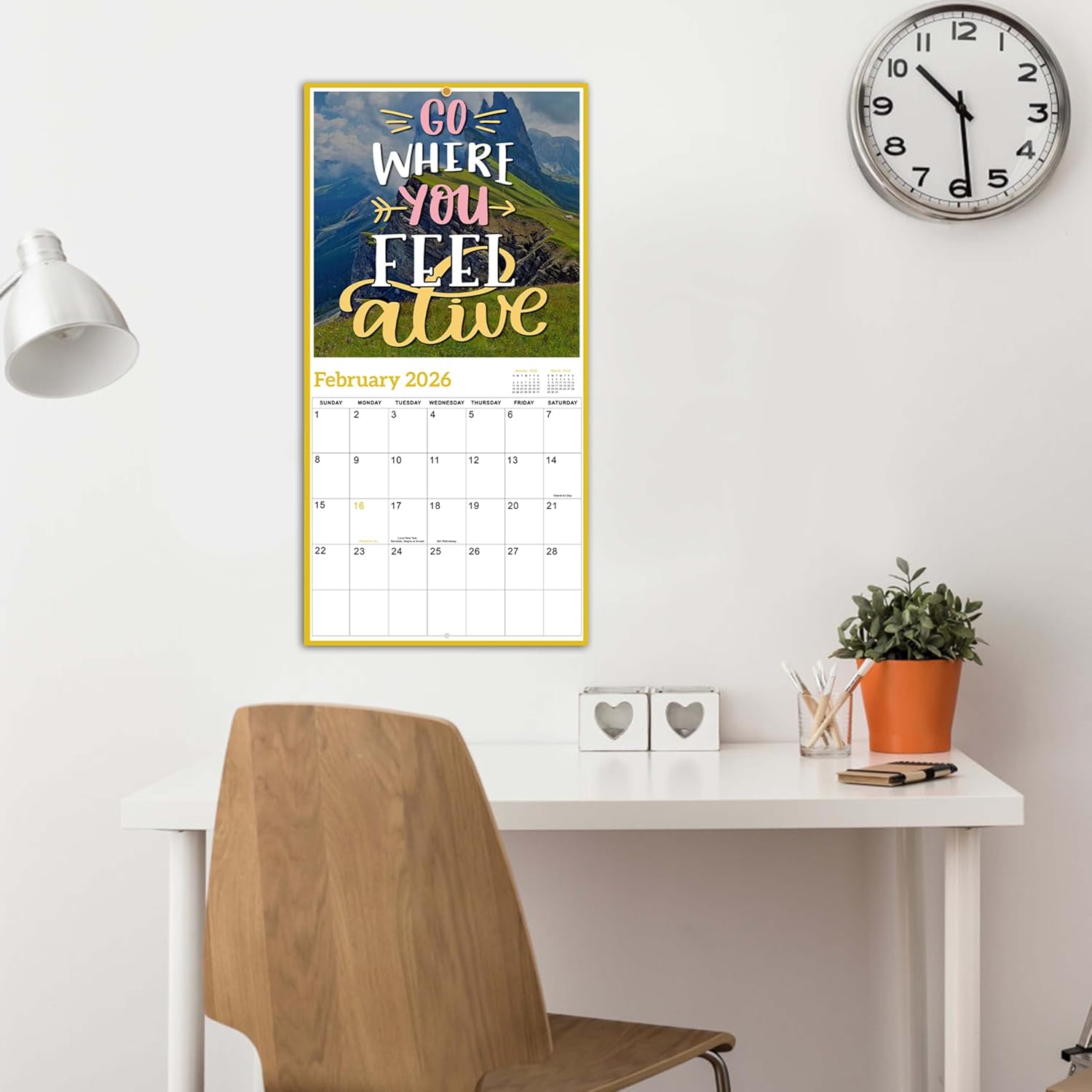 2026 Wall Calendar – 12 Months Motivational Calendar 2026, Jan - Dec 2026, 2026 Wall Calendar 12" x 24" (Open), Thick Glossy Paper, Hanging Holes, Large Blocks, Perfect Organizer - Motivational - Image 7