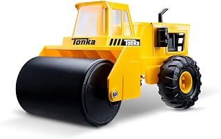Tonka Steel Classics Steam Roller - Durable Yellow Steel Construction Truck Toy for Kids Ages 3+