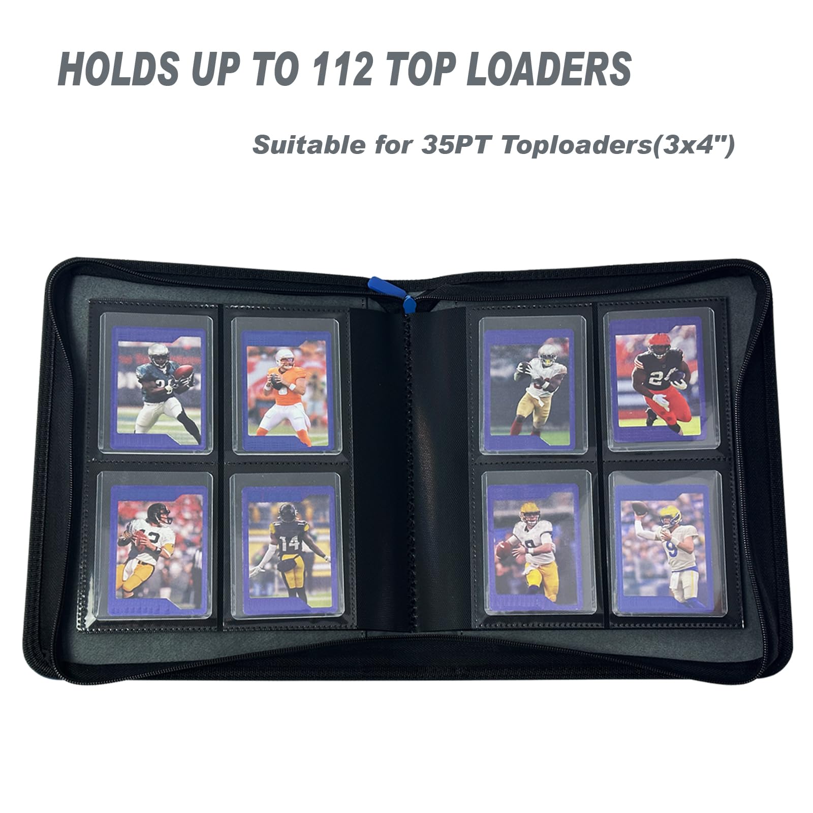 GYSLEOT Top Loader Binder 4 Pocket Double Sided - Holds 112 Cards in 3