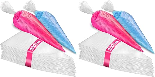 Vista 9 de Prestee - Juego de 200 bolsas antiestallido de 12 pulgadas para glaseado, bolsas de glaseado duraderas para pastelería y galletas