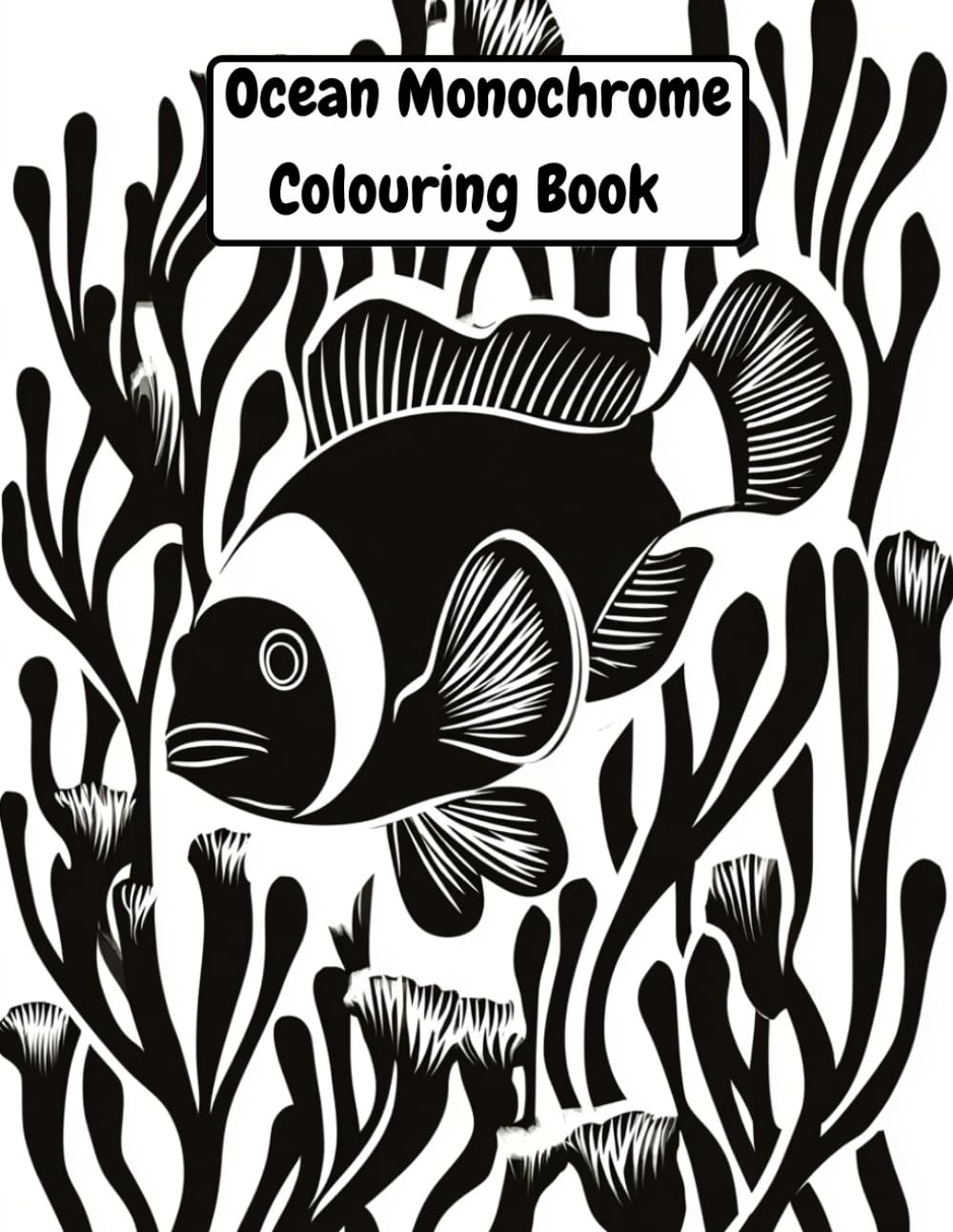 Ocean Monochrome Colouring Book: Relaxing Sea Life Designs for Adults in Black and White