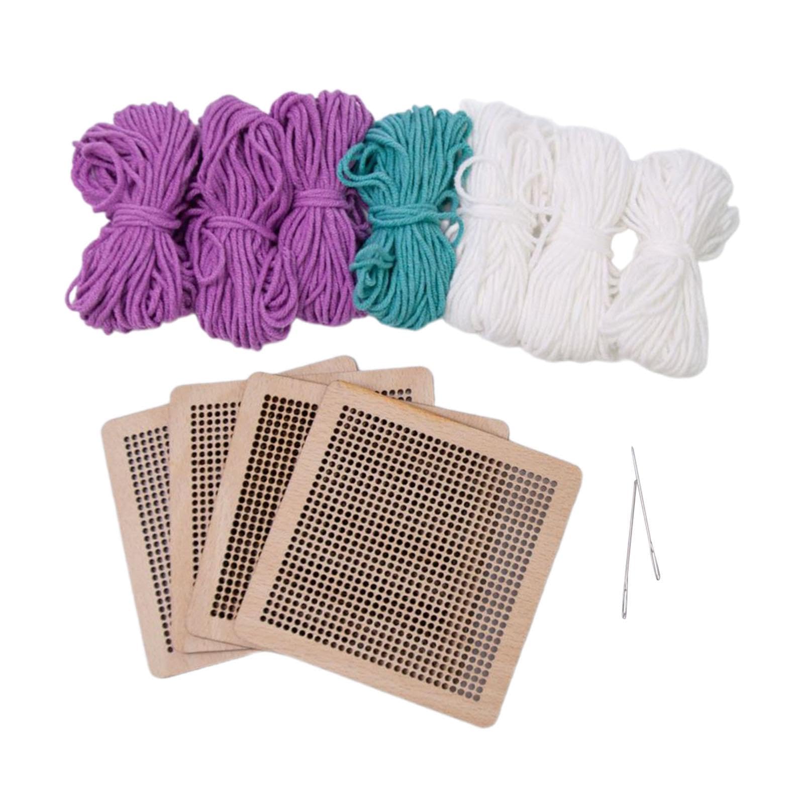 Coaster Latch Hook Kits 10x10cm Crochet Embroidery for Kids Adults Beginners Purple | Stitch Kits | Hand Embroidery Kits | Embroidery & Stitch | Needlecrafts &-image-45
