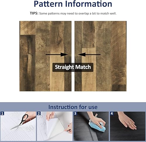 Miniatura 9 de WESTICK - Papel tapiz de madera adhesivo, rústico, para encimeras, impermeable, decorativo, papel adhesivo para mesa, escritorio, gabinetes de