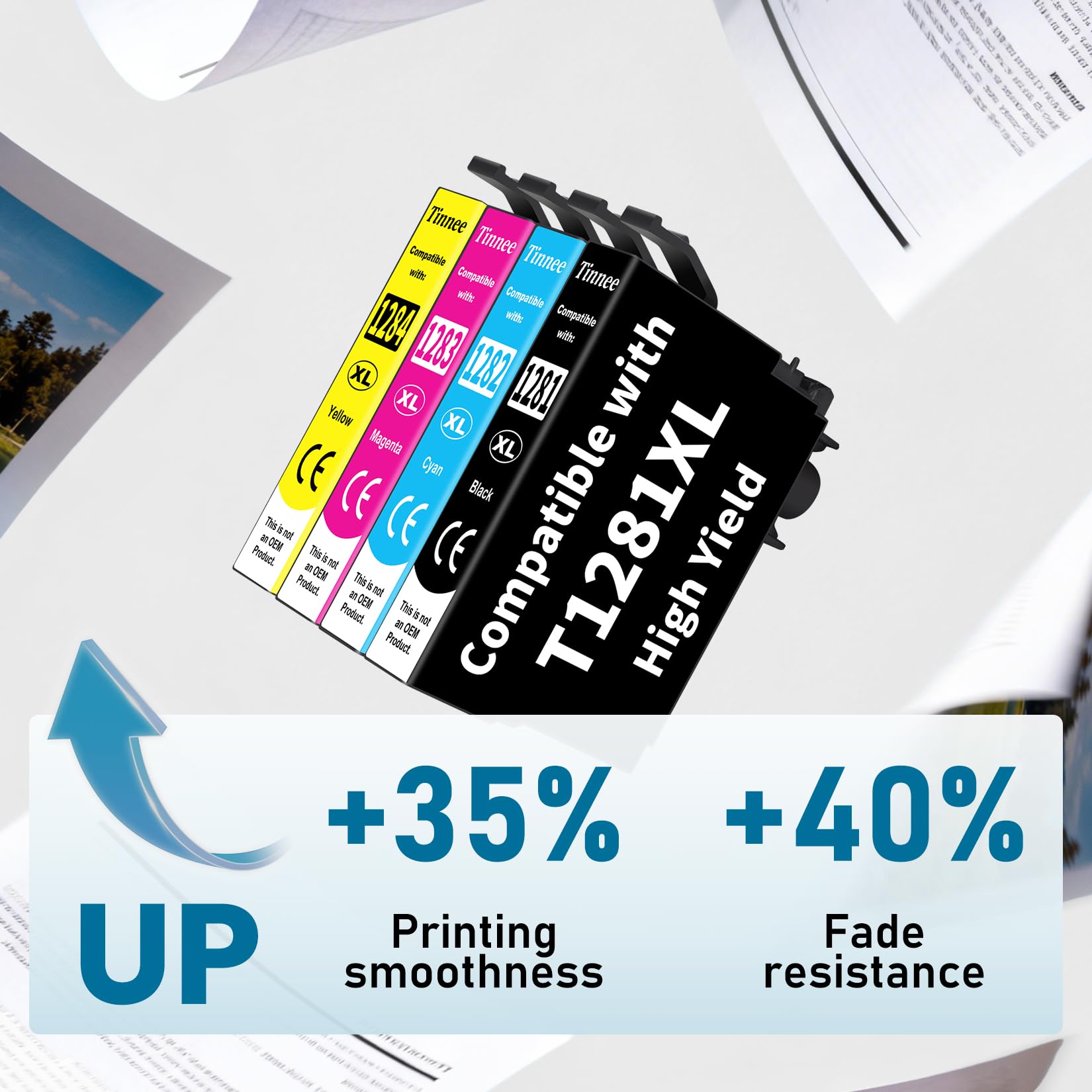 Tinnee 10 Cartucce d'inchiostro compatibili con Epson T1281 T1282 T1283 T1284 per Epson Stylus BX305F SX430W SX125 SX130 SX230 SX235W BX305FW SX420W SX440W Nero Ciano Magenta Giallo - 5