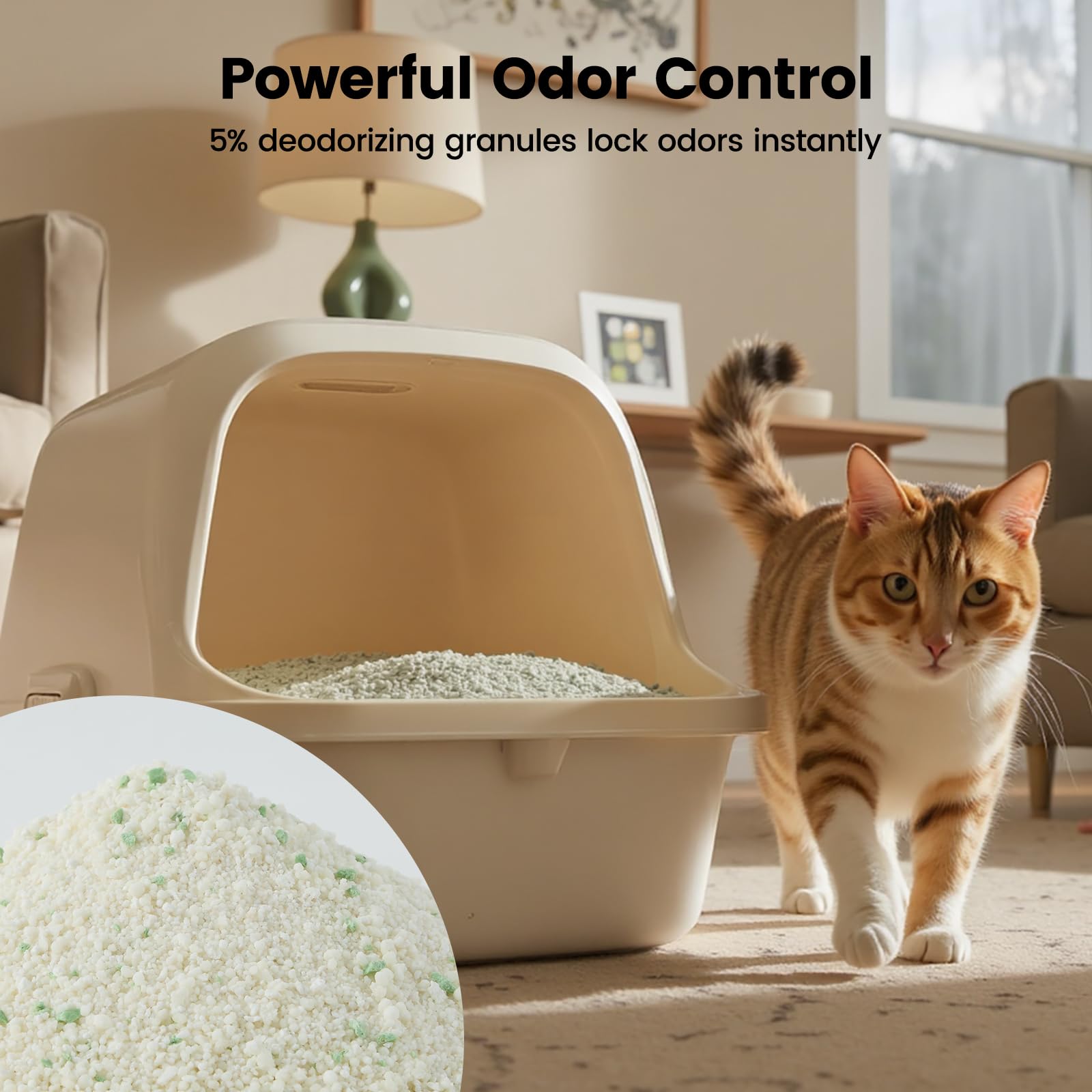 Gardner Pet Żwirek do kuwety z kasawi, Żwirek do kuwety z tapioki, kontrola zapachu | Niskopyłkowy | Naturalny skupiający się żwirek | Szybkie wchłanianie i niska śladowość żwirku dla kotów, bez