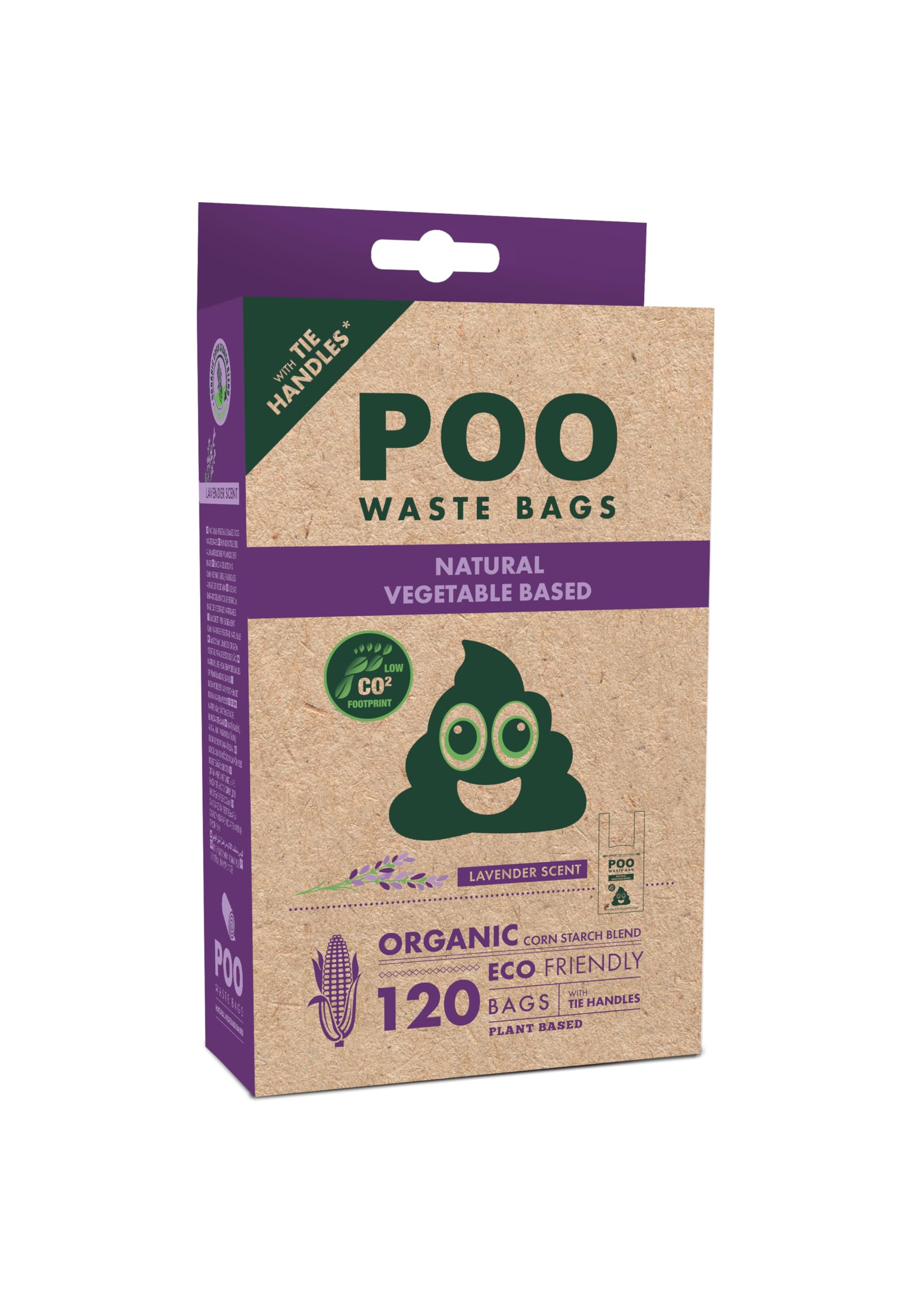 M-PETS Scented Dog Poop Waste Bags with Handle, Natural Vegetable-Based Eco-Friendly Potty Picker for Pets, Strong, Leakproof Durable, Mess-Free, Bags, Lavender, 8x15