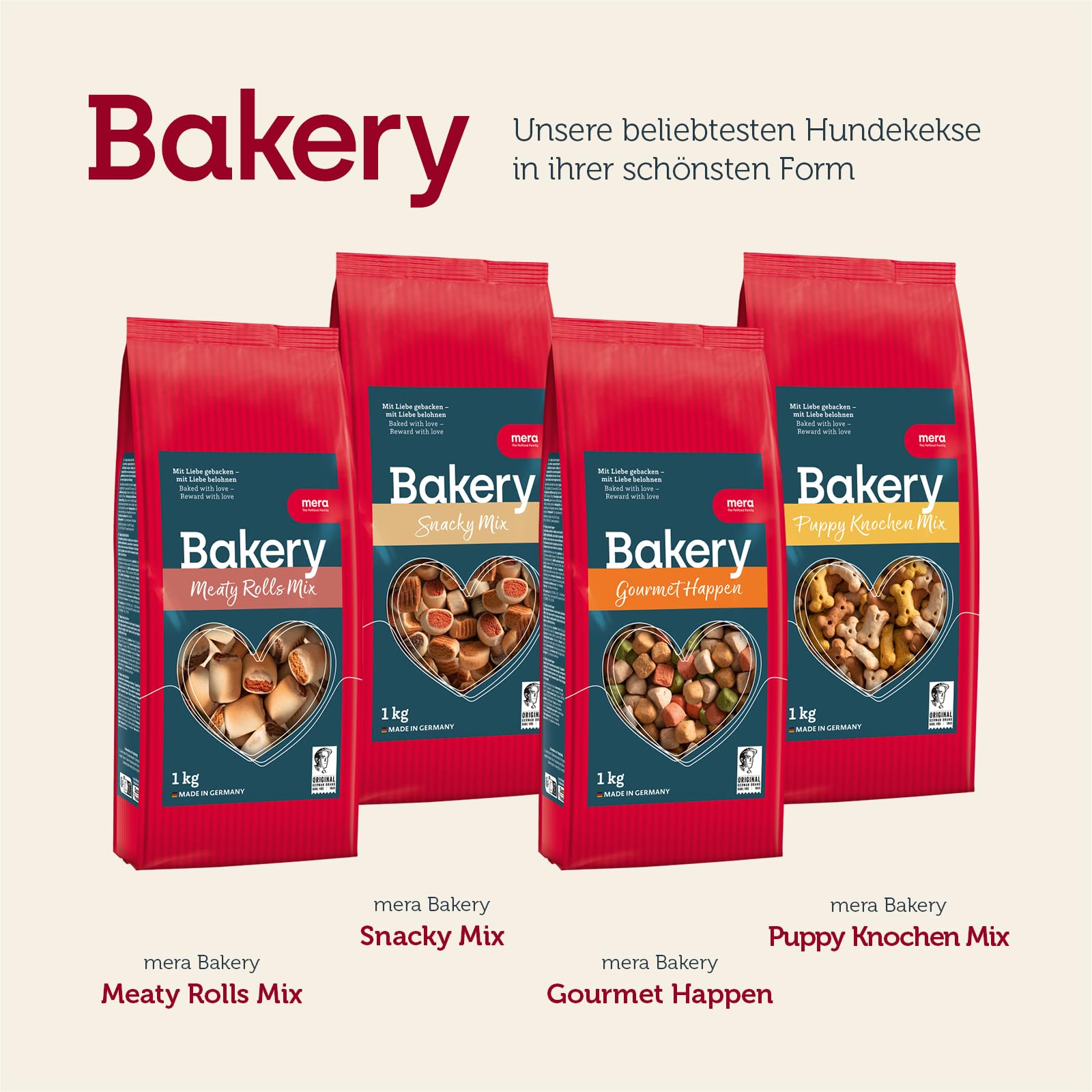 Mera Bakery Snacky Mix, friandises pour Chien pour l'entraînement ou comme collation, friandises pour Chiens à Base d'ingrédients naturels, Biscuits pour Chien cuits délicatement (10 kg)