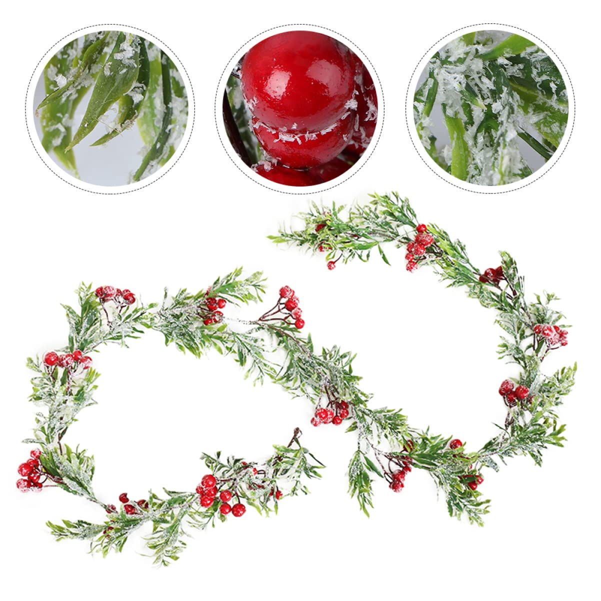STOBOK 2stücke Weihnachts-Rattan-attrappe Mit Beeren Handgefertigte Dekoration Für Festliche Anlässe Und Partys Flexibel Und Langlebig Für Und Außendekoration