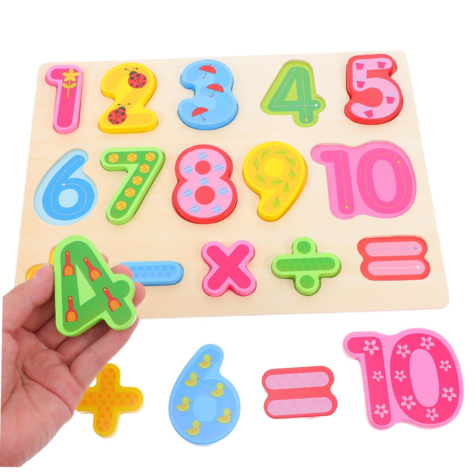 Puzzle in Legno Montessori 3 Pezzi Lettere Numeri Forme | Gioco ad Incastro per Prescuola e Prima Educazione, per Toddler e Bambini, Facile da Afferrare e Ordinare
