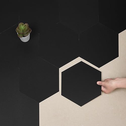 Peel and Stick Floor Tile, 0.027 Inch Thick, Vinyl Flooring, Hexagon Tiles, Easy Cut and Install, Durable and Waterproof Floor Tile DIY for