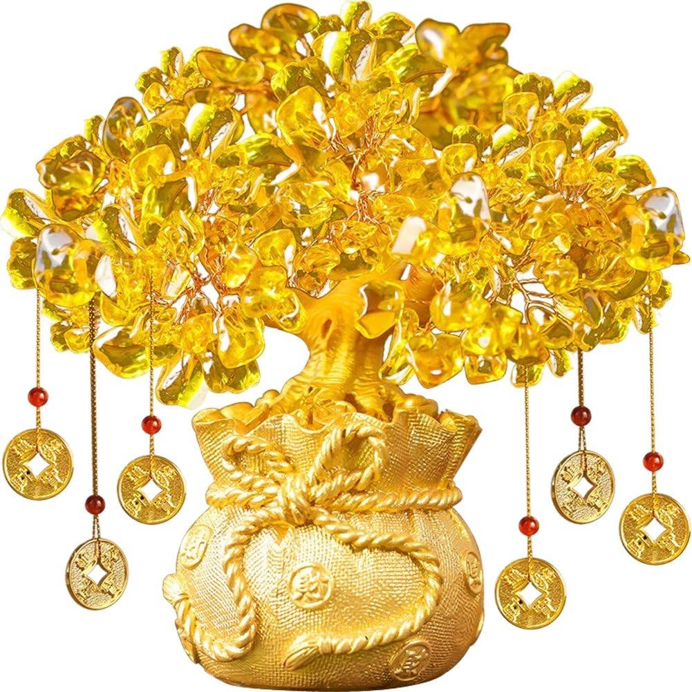 Arbre de fortune Feng Shui jaune pour attirer la sérénité