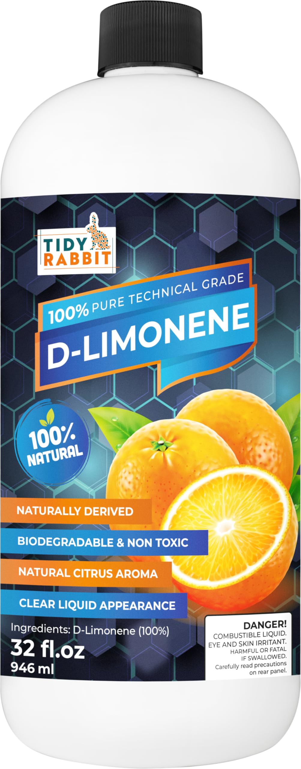100% Pure D-Limonene Natural Solvent (32 oz)