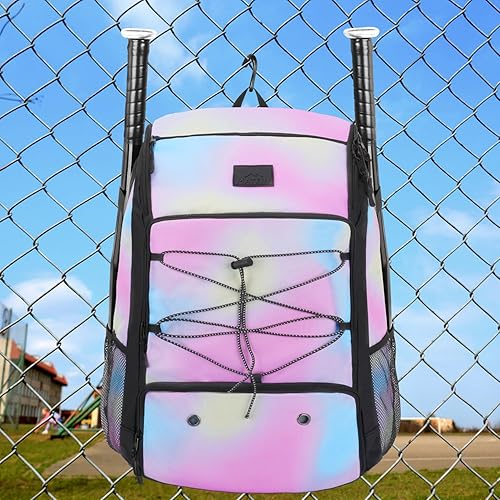 Miniatura 6 de MATEIN - Mochila de béisbol ligera con compartimento para zapatos, gancho de cerca y capacidad para bate de béisbol, guantes de bateo, casco, gorras