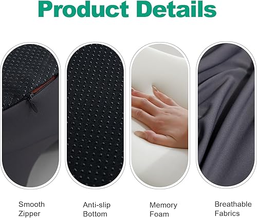 Vista 5 de SheRest Almohada de lectura ajustable para reposacabezas para adultos en cama Cuña de apoyo de espalda de espuma viscoelástica para reflujo ácido