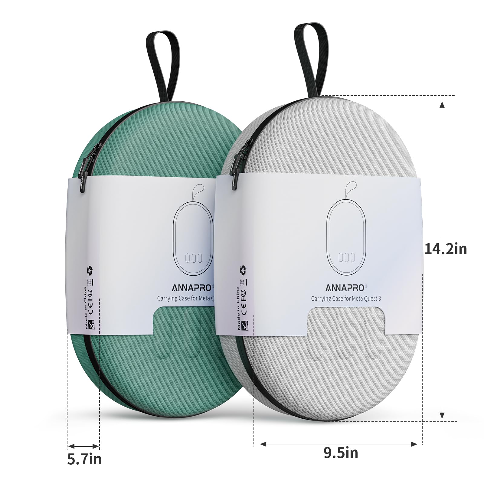 annapro Tragetasche für Meta Quest 3, kompatibel mit Quest 3 Headset mit Elite-Gurt, Controllern und anderem Zubehör, Hartschalentasche und überlegener Schutz für Reisen, Dunkelnachtgrün