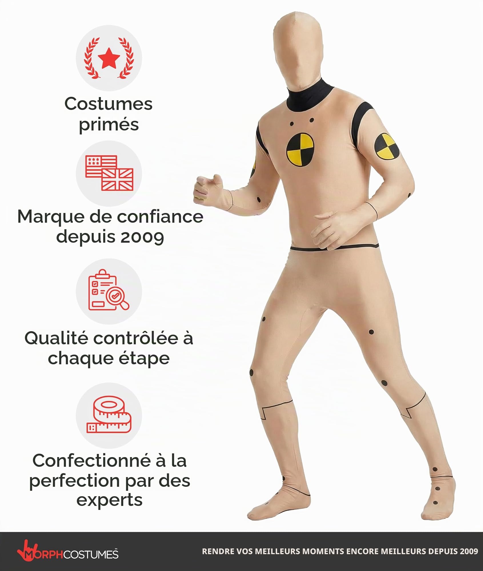 Morphsuits | Combinaison Intégrale Marron avec Cagoule, Look Humoristique, Parfait pour Halloween, Idéal pour le Cosplay