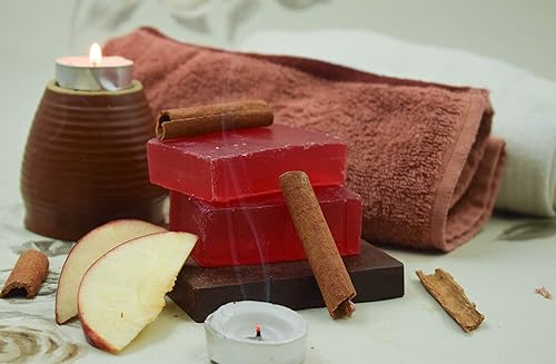 Miniatura 6 de SVATV Jabón hecho a mano con hierbas naturales y calmantes de vitamina E, manzana y canela para hombres y mujeres - Barra exfoliante, jabón de