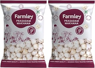 Farmley Uncooked Phool Makhana Gluten Free | Raw Foxnuts, Popped Lotus Seed, 100% Natural & Crunchy, High Protein Nutritious Snack | Yoga & Ayurvedic Diet - 200 g (7oz) (200) (Pack of 2)