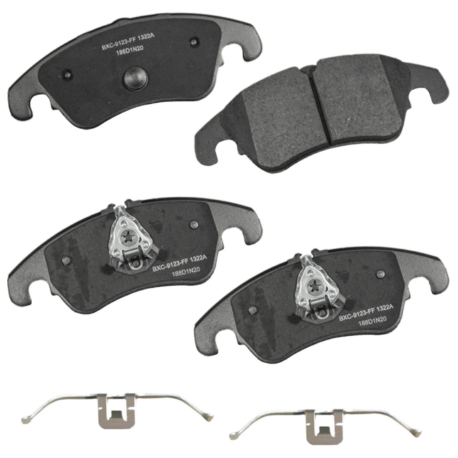 Bendix Premium SBC1322A Ceramic Front Brake Pads for Audi A4 2016-2009, A4 Quattro 2016-2009, A5 2014-2010, A5 Quattro 2017-2008, allroad 2016-2013, S4 2016-2010, S5 2017-2008